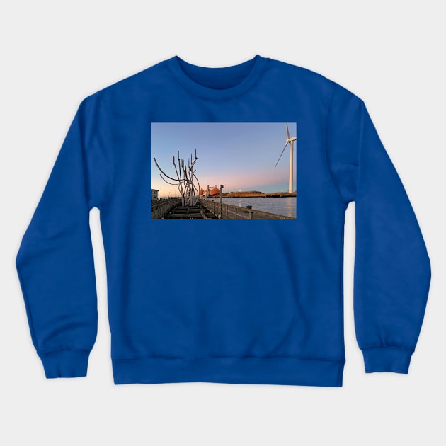 Sunset on the River Blyth Crewneck Sweatshirt by Violaman